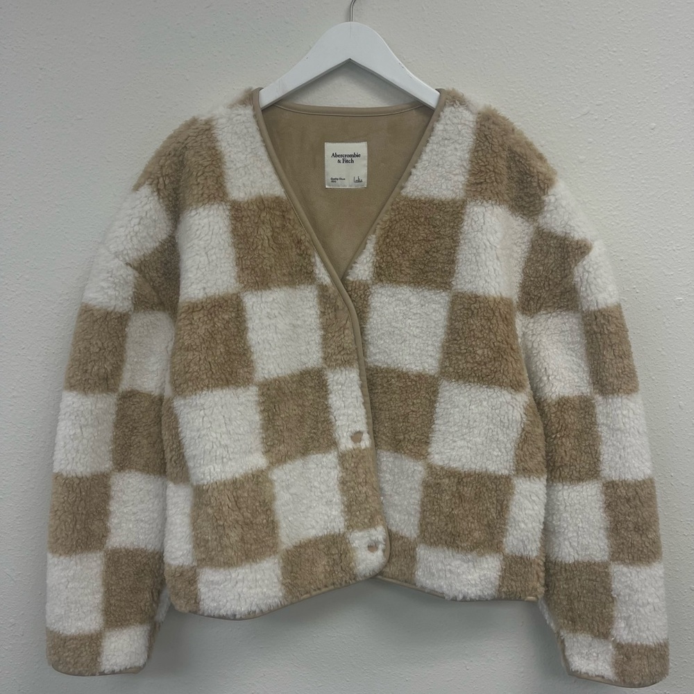 BRAND NEW Abercrombie & Fitch Teddy Bear Checkered Jacket (with tags)
